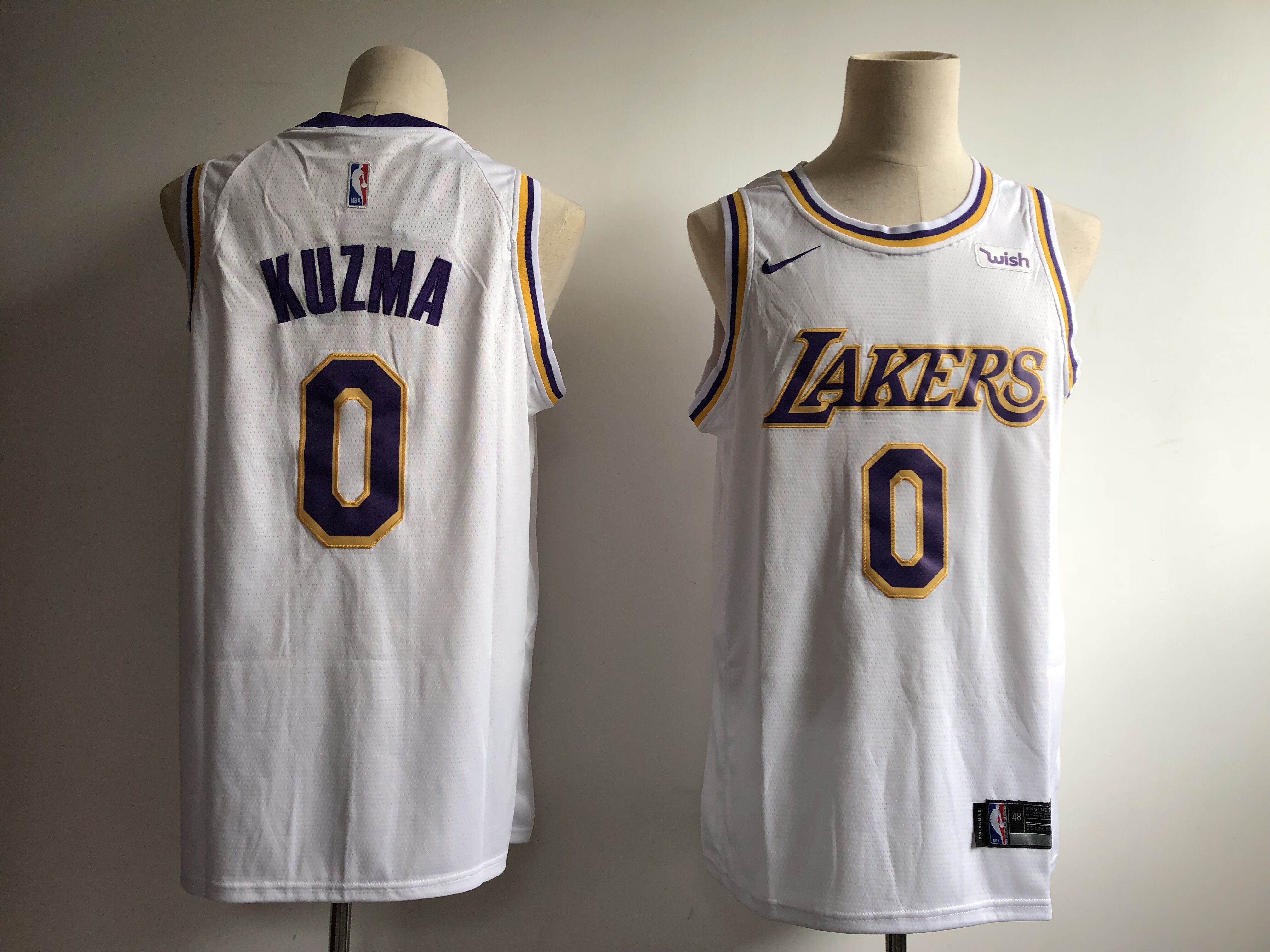 Men NBA Los Angeles Lakers #0 Kuzma white game Nike NBA jerseys->los angeles lakers->NBA Jersey
